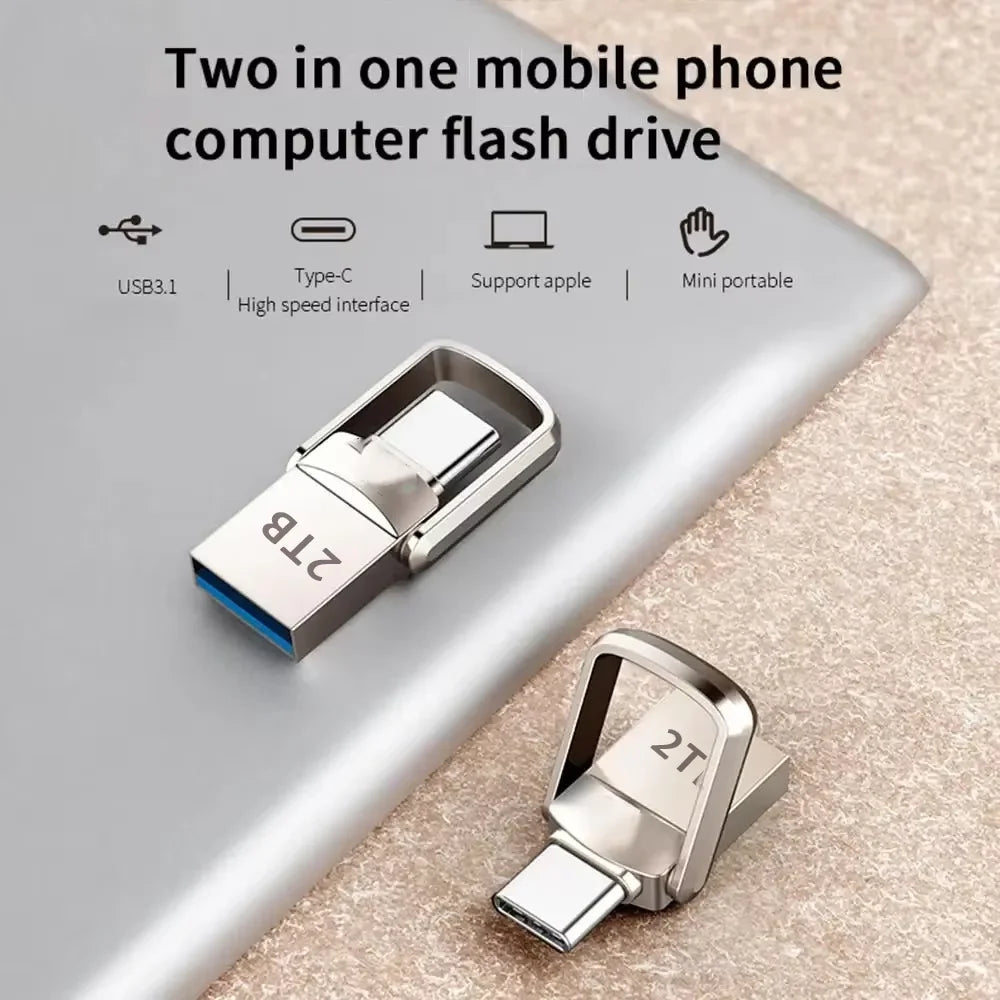 USB Flash Drive 2TB  3.2 Type C PenDrive