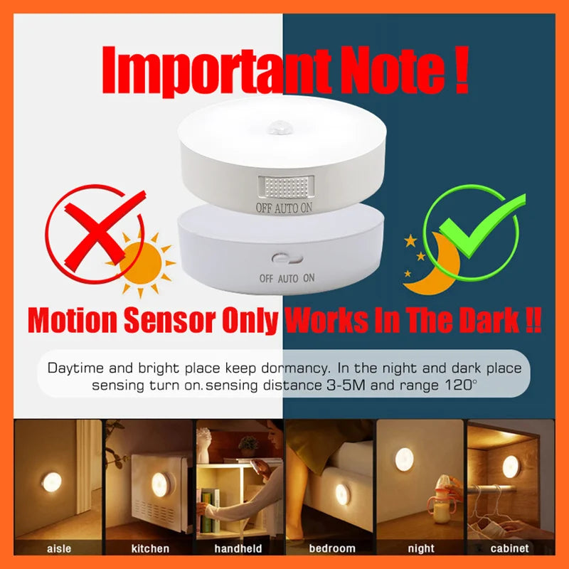Motion Sensor Light USB Rechargeable