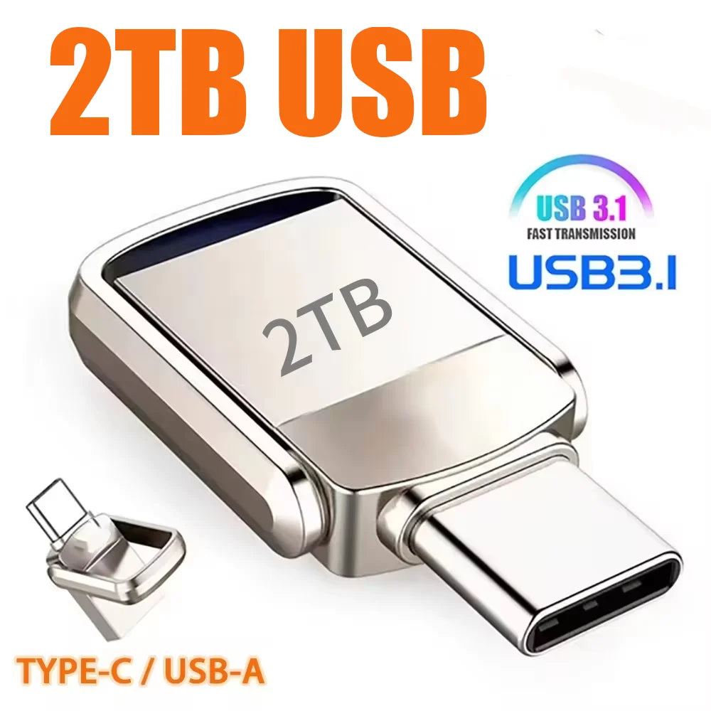 USB Flash Drive 2TB  3.2 Type C PenDrive