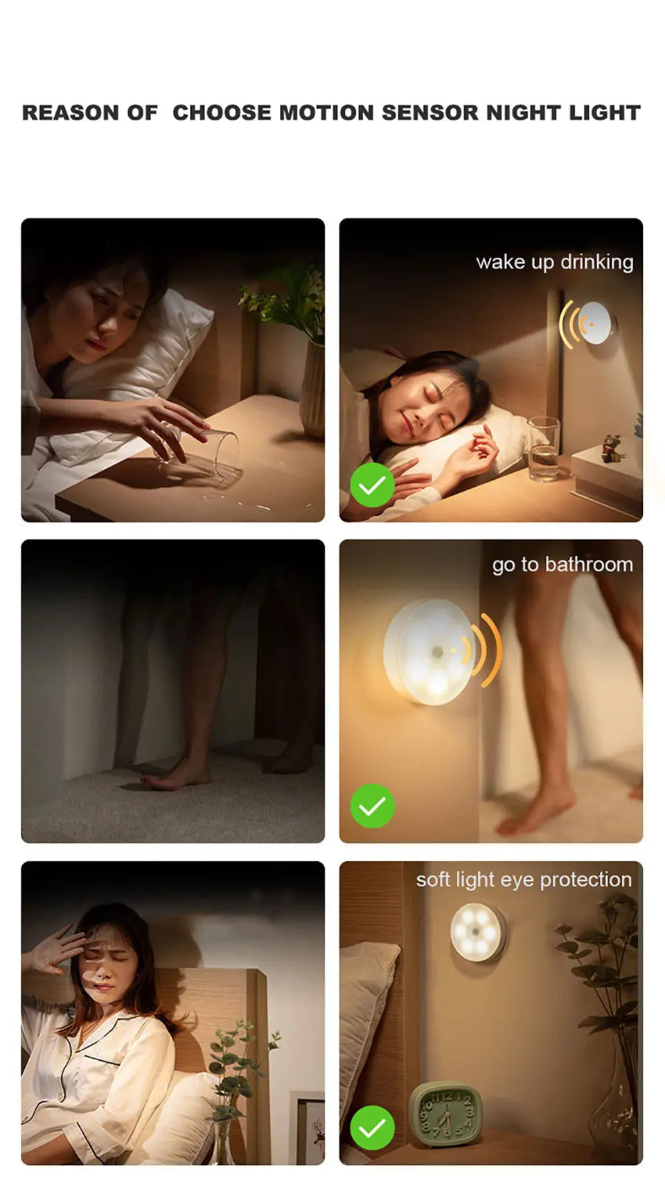 Motion Sensor Light USB Rechargeable