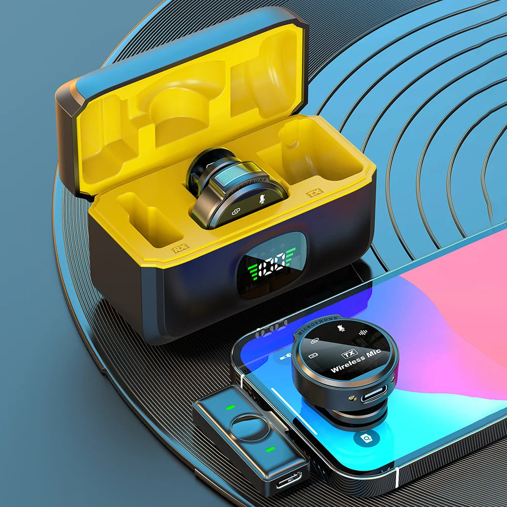 For Xiaomi Wireless Lavalier Lapel Microphone iPhone iOS/Android